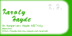 karoly hayde business card